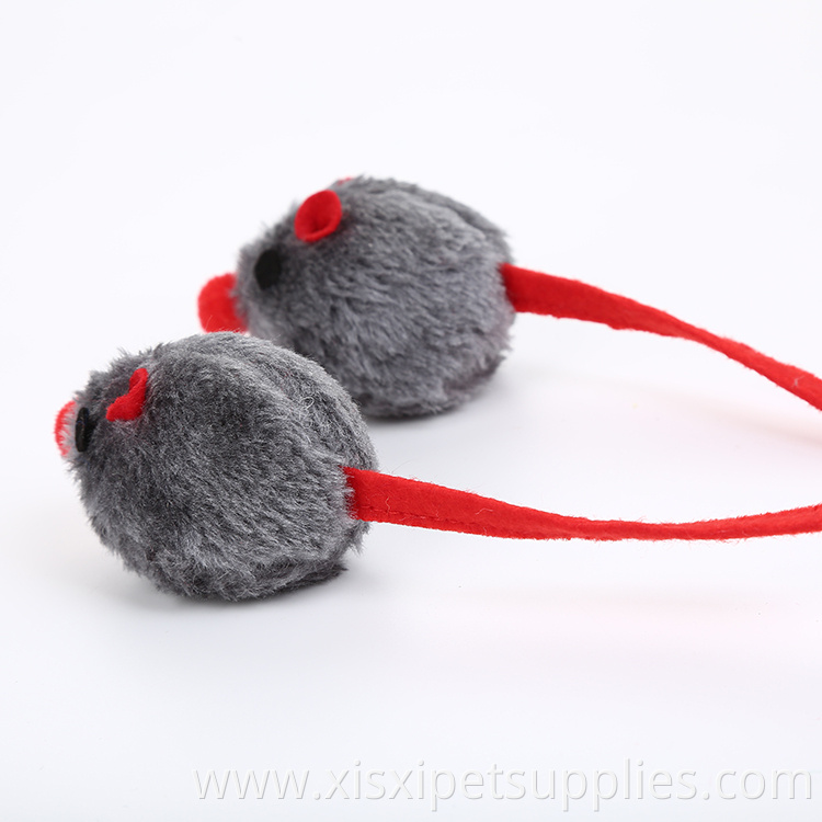 2019 wholesale cat toys mouse long fur plush gray mouse toys for cat